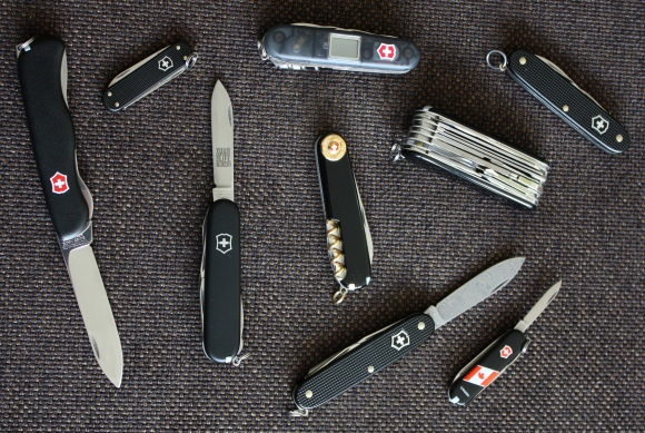 Black Victorinox Swiss Army Knives